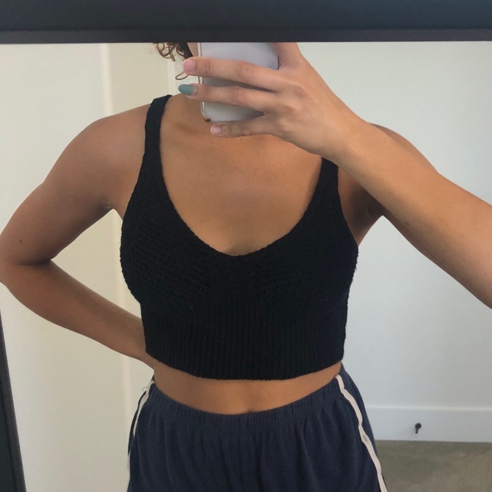Black crocheted Pacsun top